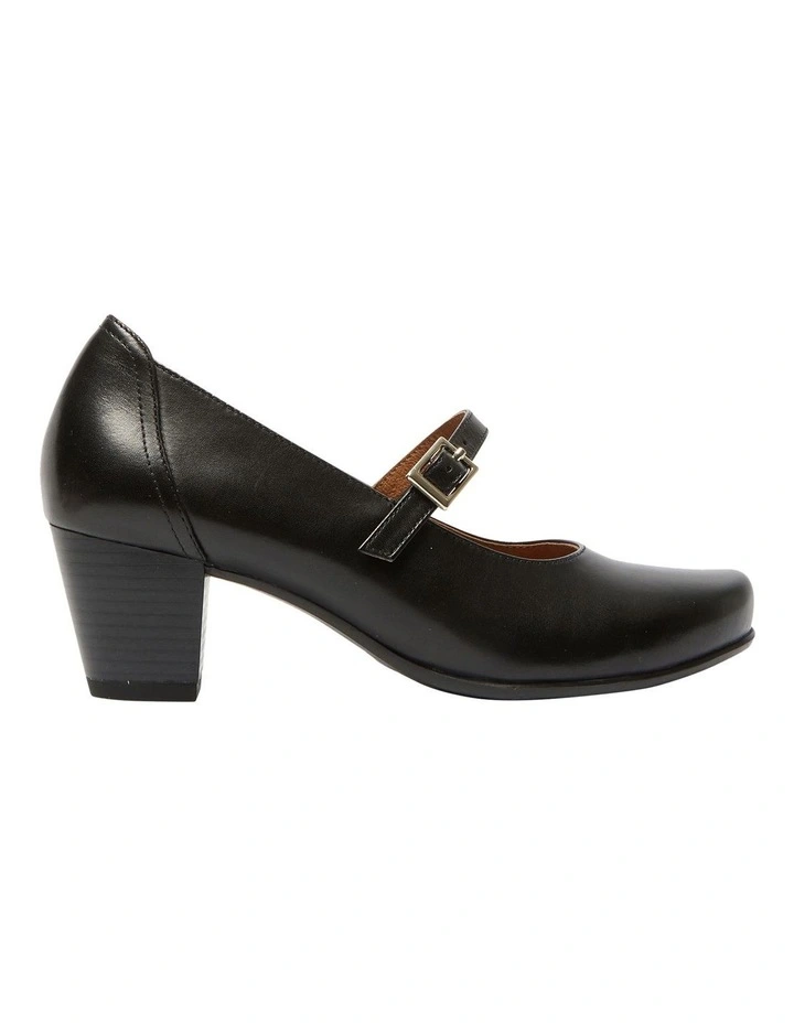 Casino Heeled Shoes in Black Leather