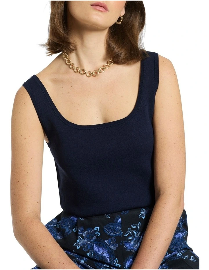 Milano Tank Top in Navy