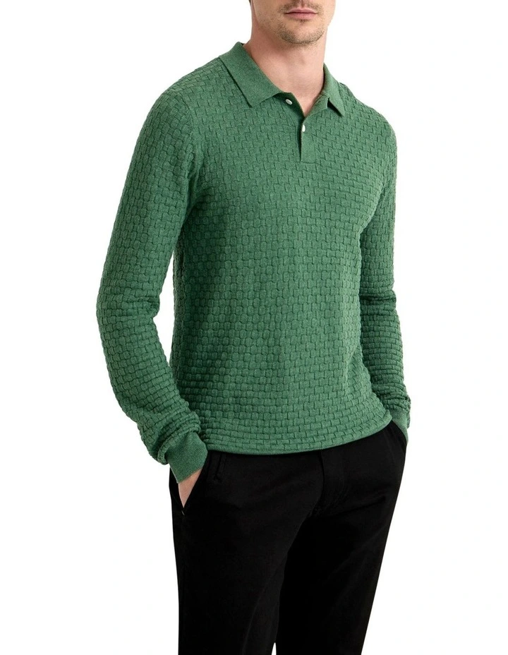 Niall Textured Polo in Green