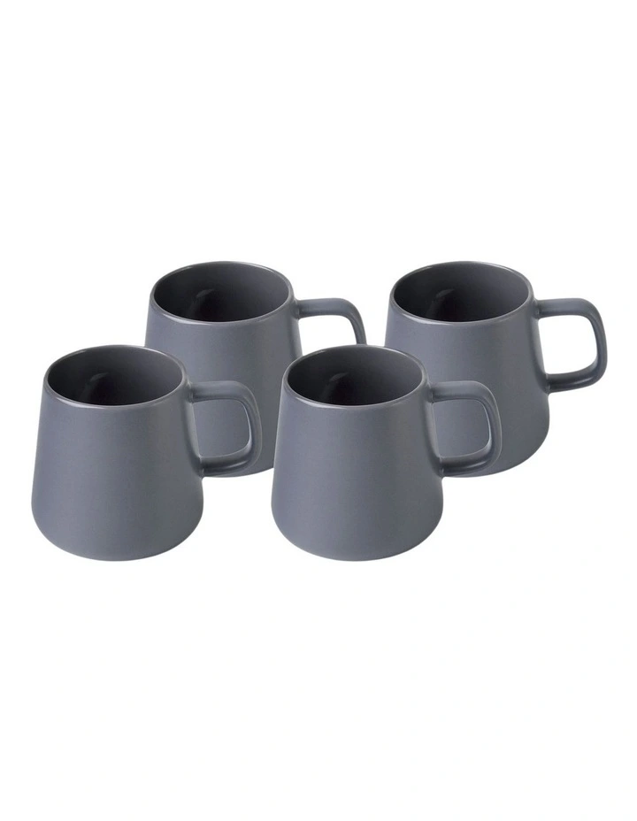 Gift Boxed Blend Sala Mug 350ml Set of 4 in Charcoal