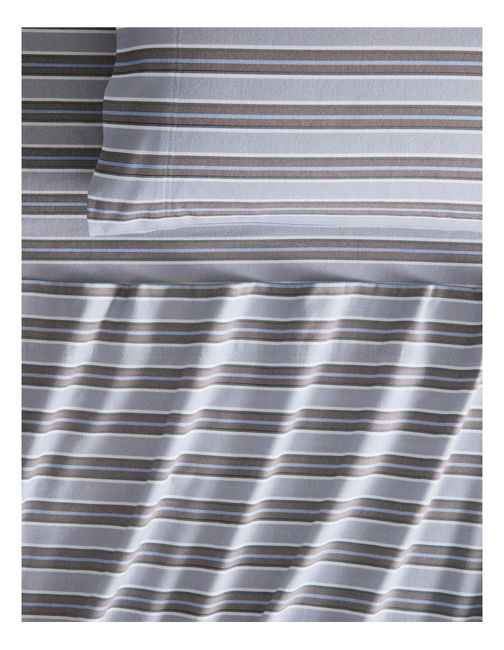 Flannelette Twill Stripe Sheet Set in Dapple Grey