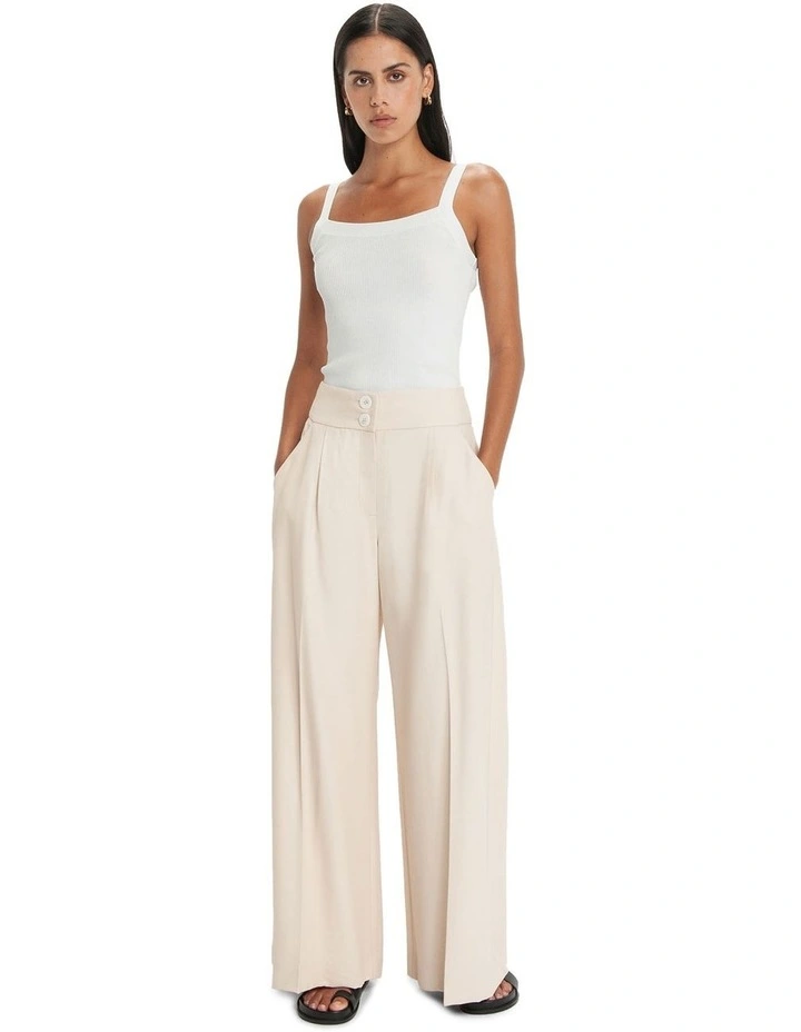 Ribbed Knit Tank in White