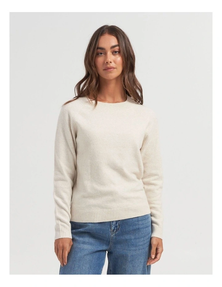 Doffy Long Sleeve Knit Jumper in Birch