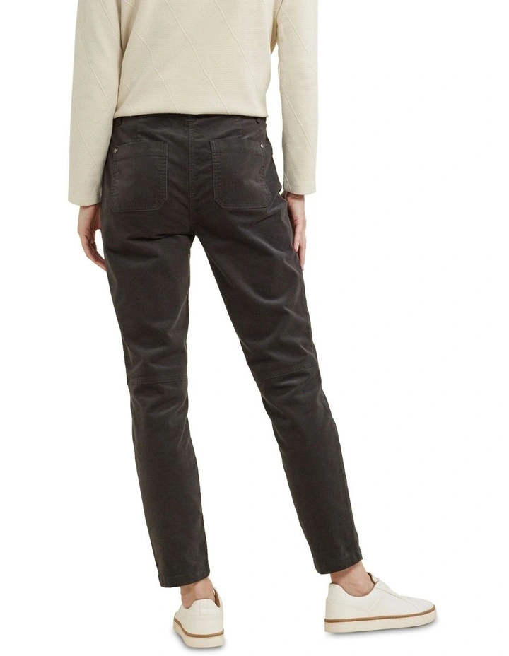 Slimline Cord Pant in Caviar
