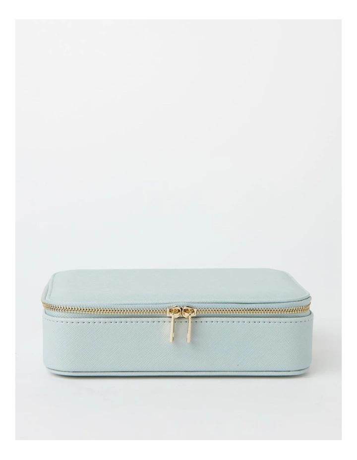 Large Zip Around Travel Jewellery Box in Mint