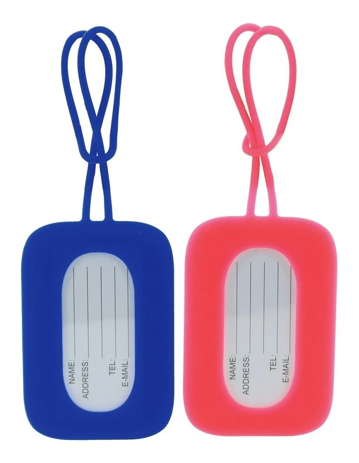Travel Silicone Luggage Tags 2 Pack in Assorted