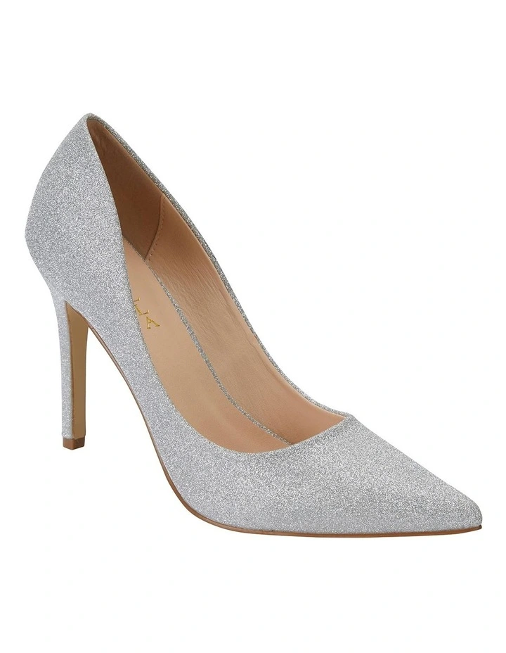 Harbour Heeled Shoes in Silver Glitter