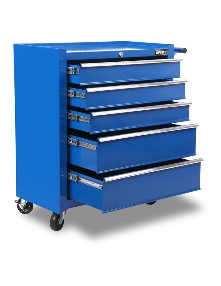 5 Drawer Mechanic Tool Box Storage Trolley Blue