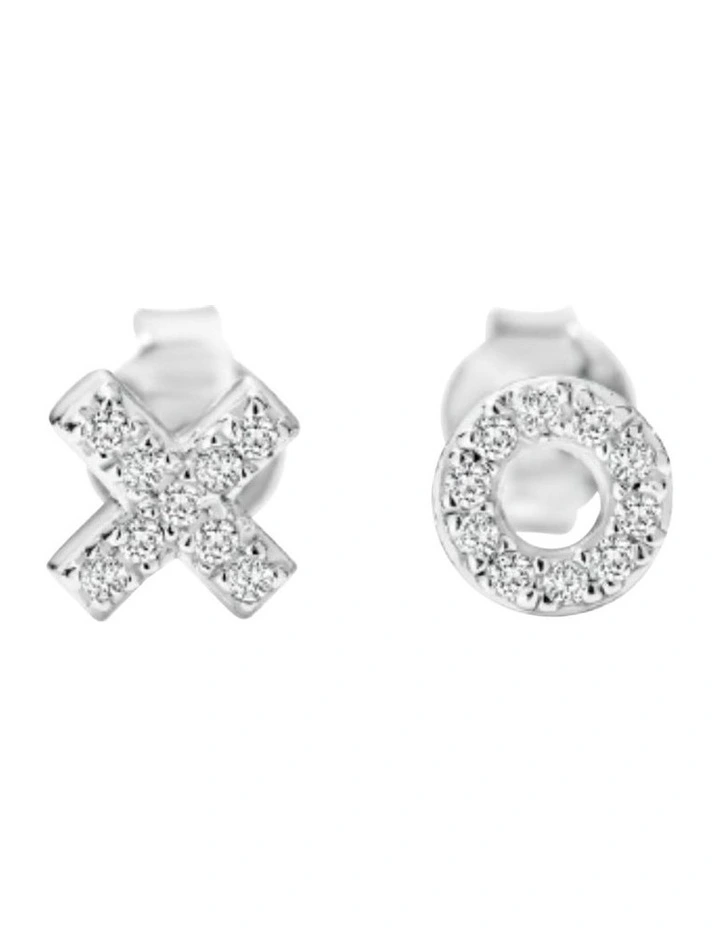 Kiss Hug Silver Stud