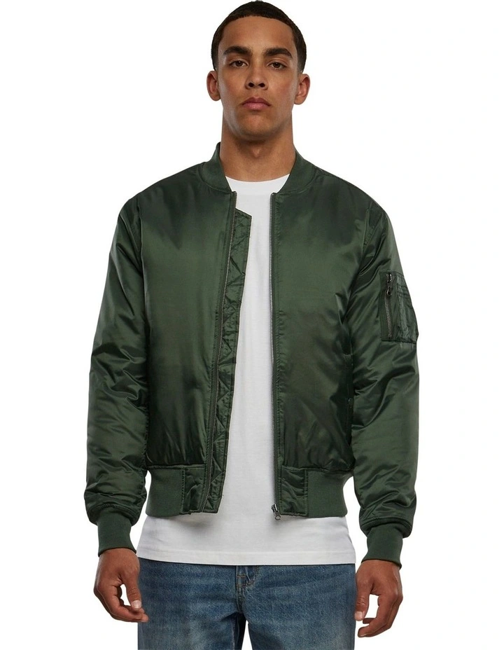 Tech Bomber Jacket in Olive