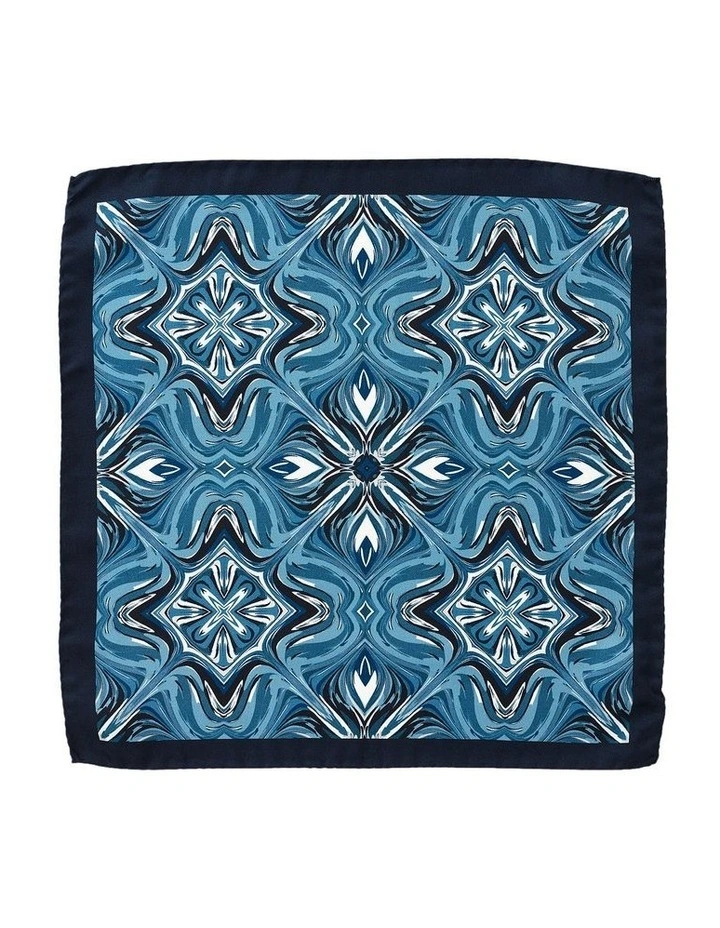 Oil On Water Silk Pocket Square in Blue