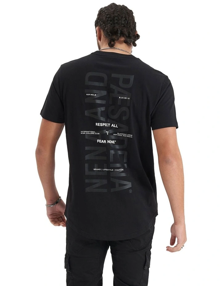 Friction Dual Curved T-shirt in Jet Black