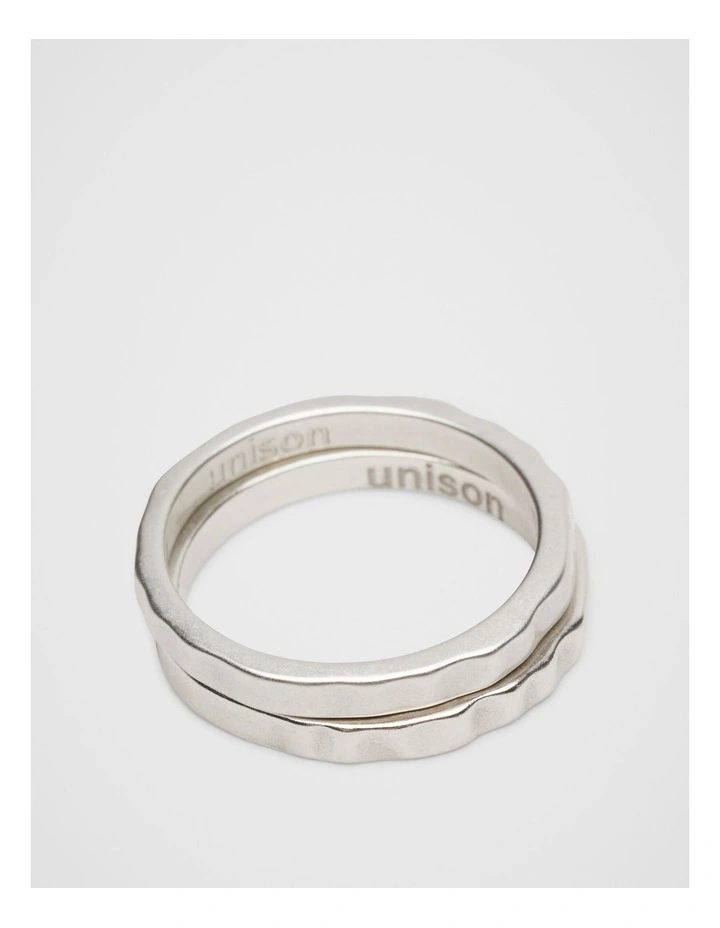 Double Ring Set in Silver