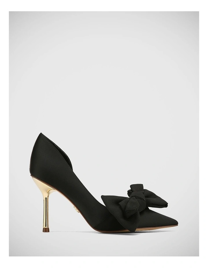 Quinni Recycled Satin Heel in Black