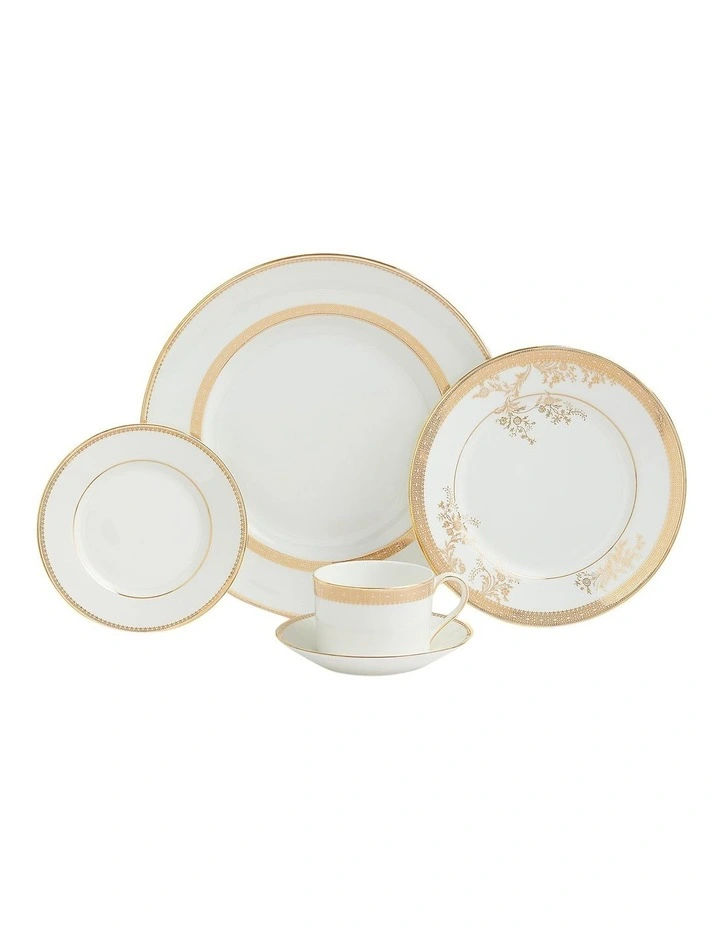 Vera Wang Lace 10 Piece Set in White/Gold