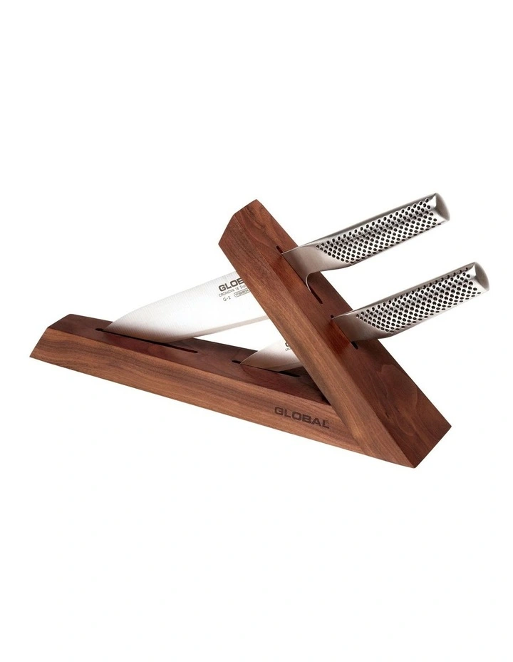Niigata 3 Piece Knife Block Set in Dark Brown