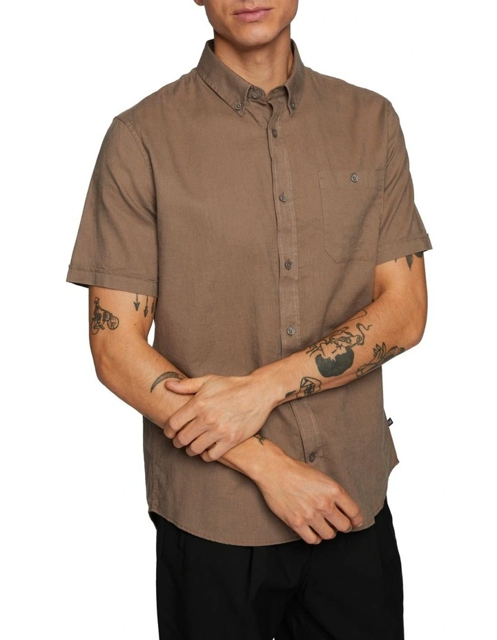 Trostol Short Sleeve Shirt in Walnut