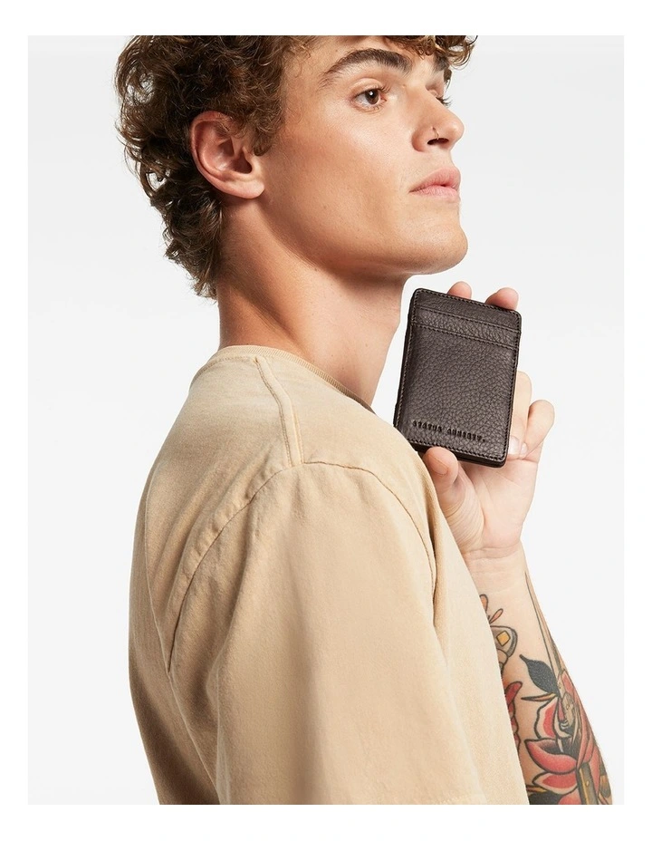 Flip Leather Wallet in Chocolate