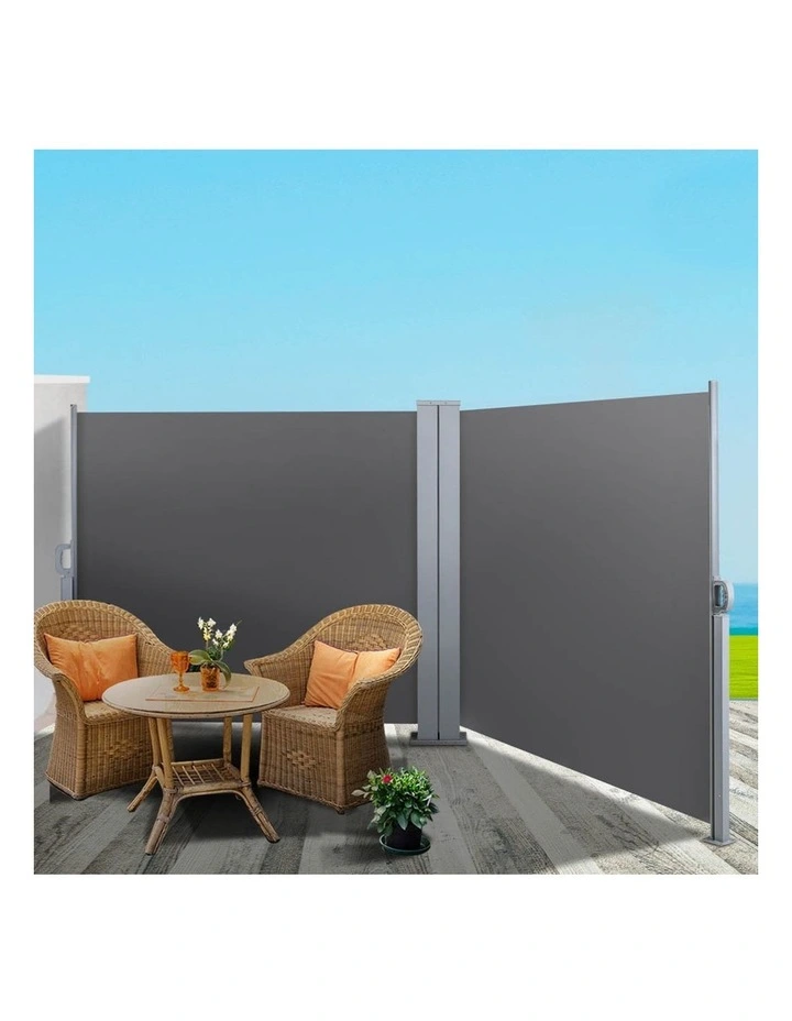Instahut 1.8mx6m Retractable Double Side Awning Privacy Screen Shade in Grey