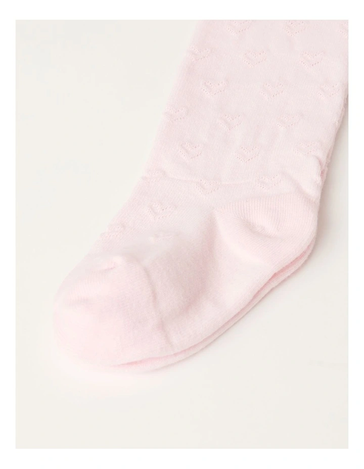 Heart Tights (3-8 Years) in Light Pink