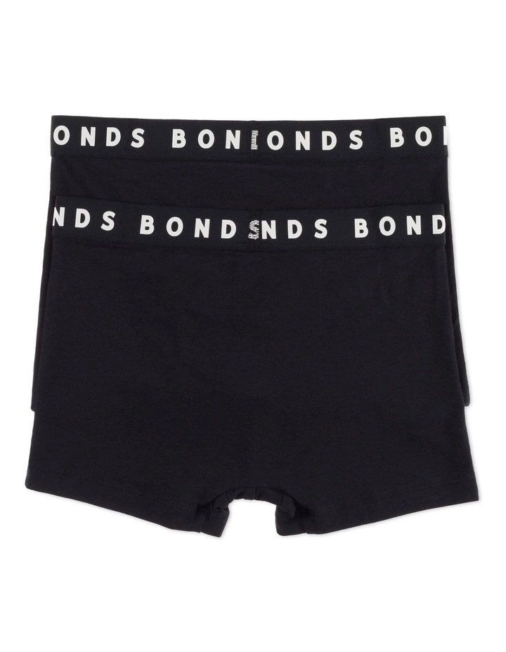 Hipster Plain Trunk 2 Pack in Black