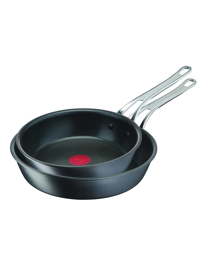 Hard Anodised Induction Frypan 2 Piece Set 24/28cm in Coal Grey