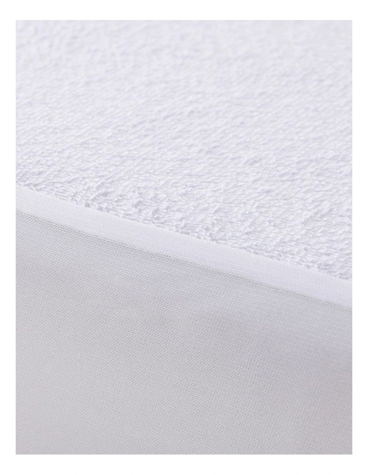 Cotton Terry Towelling Waterproof Mattress Protector in White