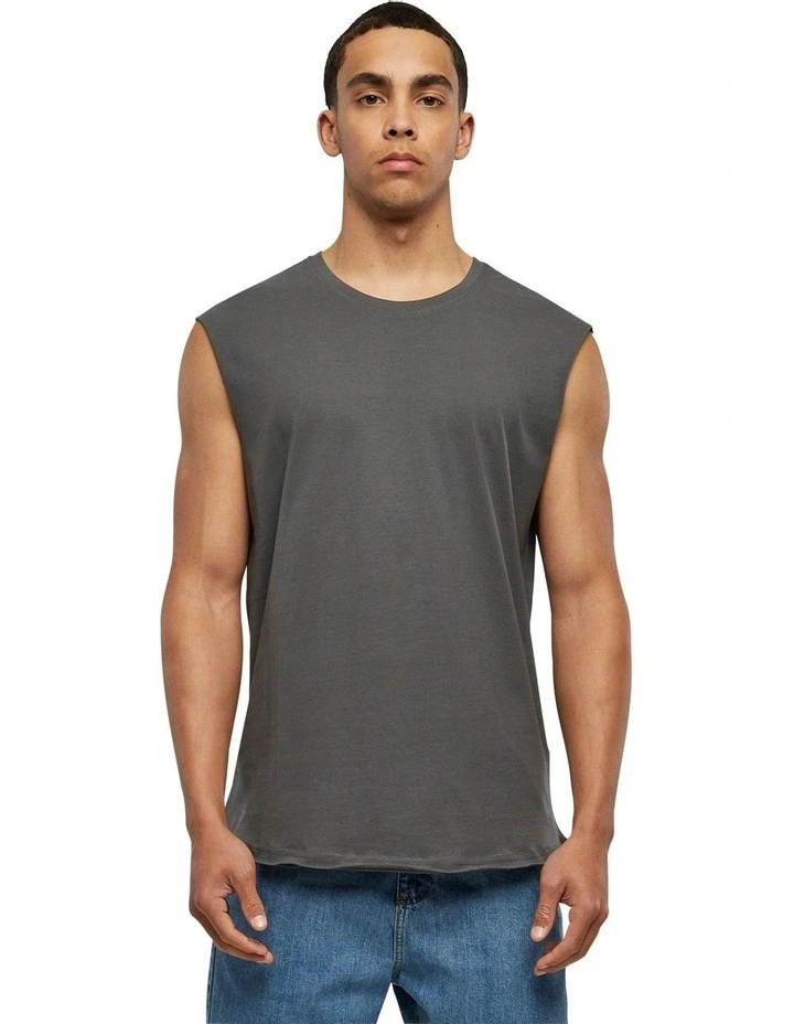 Open Edge Sleeveless Tee in Dark Shadow