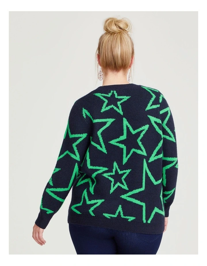 Bright Stars Knit Jumper in Navy