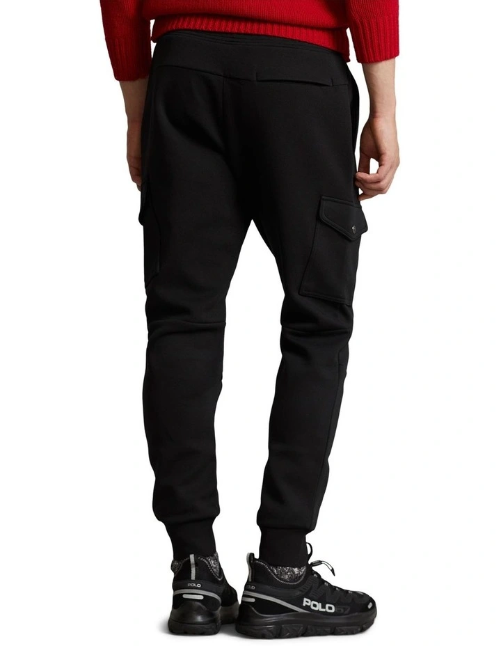 Double-Knit Cargo Jogger Pant in Black