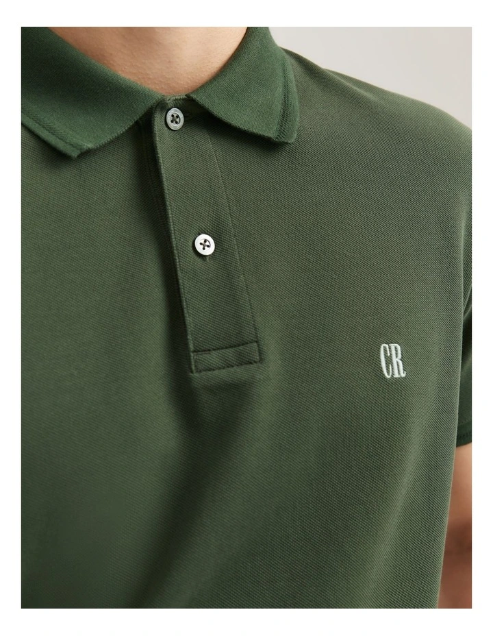 Verified Australian Cotton Pique Polo in Eden Green