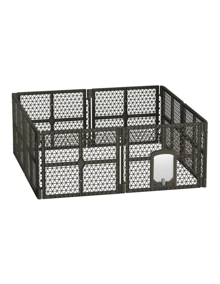 Dog Playpen Enclosure 8 Panel in Brown