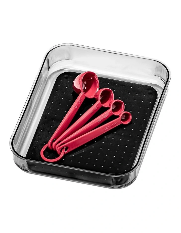 Clear Soft Grip Bin in Carbon