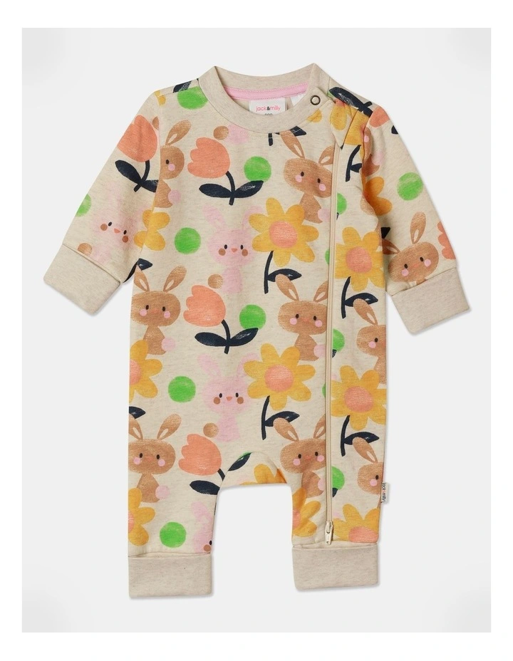 Charlie Fleece Coverall in Oat Marle