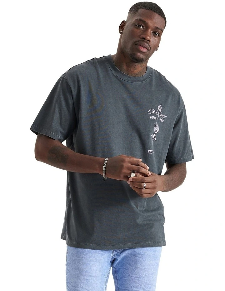 After Life Box Fit Tee in Pigment Asphalt