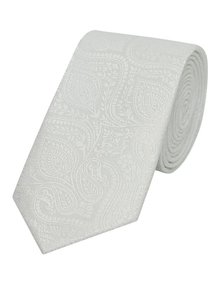 Lyon Floral 6.5cm Tie in White