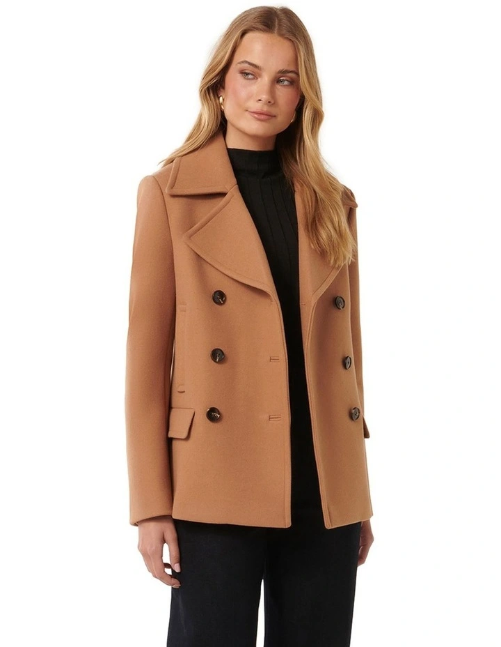 Maisie Pea Coat in Camel