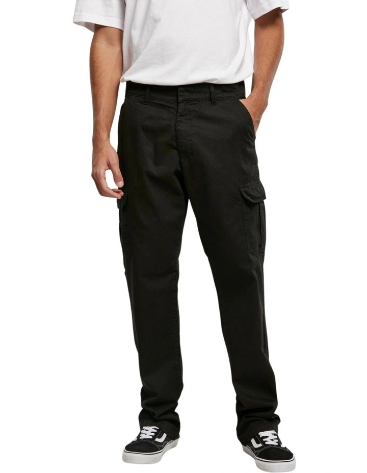 Straight Leg Cargo Pants in Black