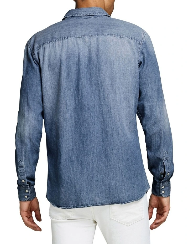 Sheridan Long Sleeve Denim Shirt in Blue