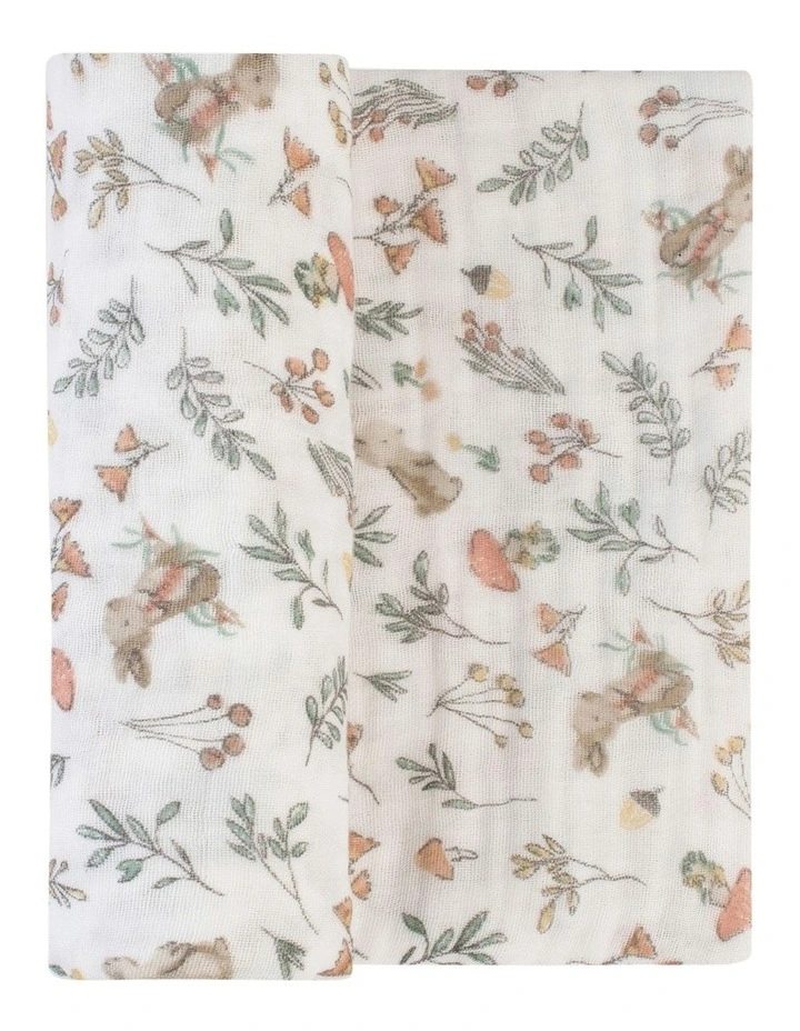Prints Harvest Bunny Muslin Wrap 1 Pack in Dusty Pink