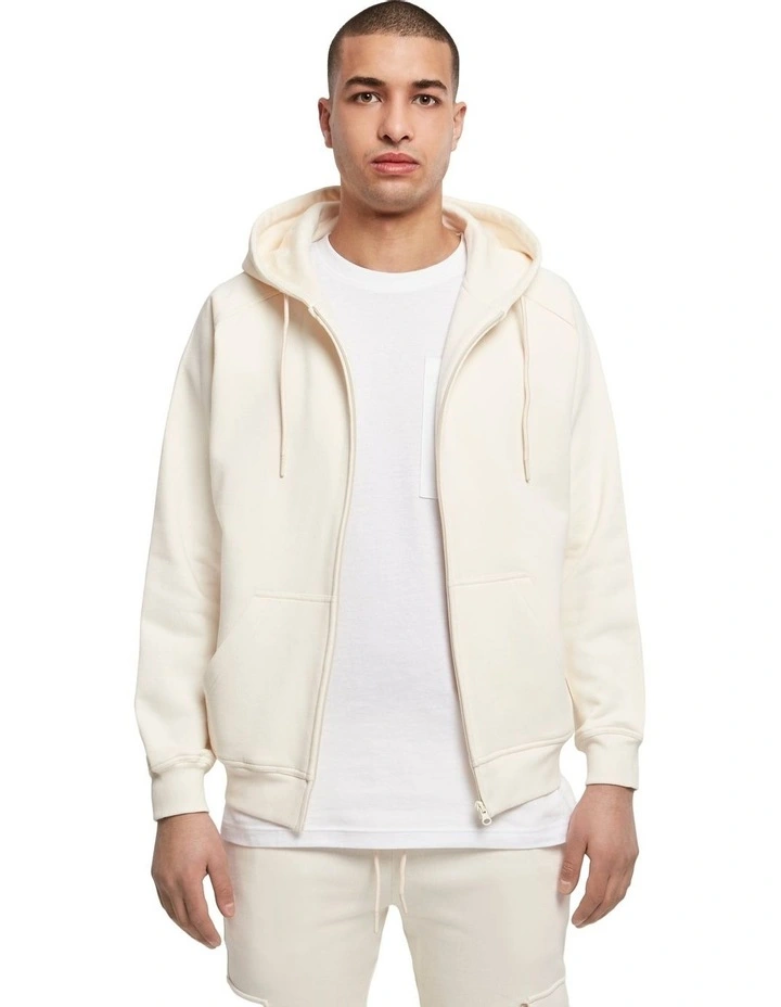 Heavyweight Zip Hoody in White Sand