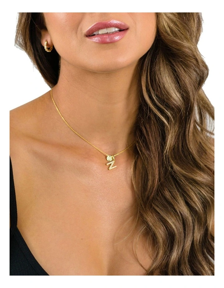 Georgini Luxury Letters Initial 'N' Pendant in Gold