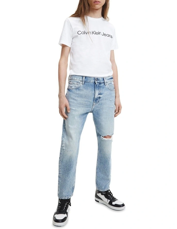 Core Institutional Logo Tee in Bright in White
