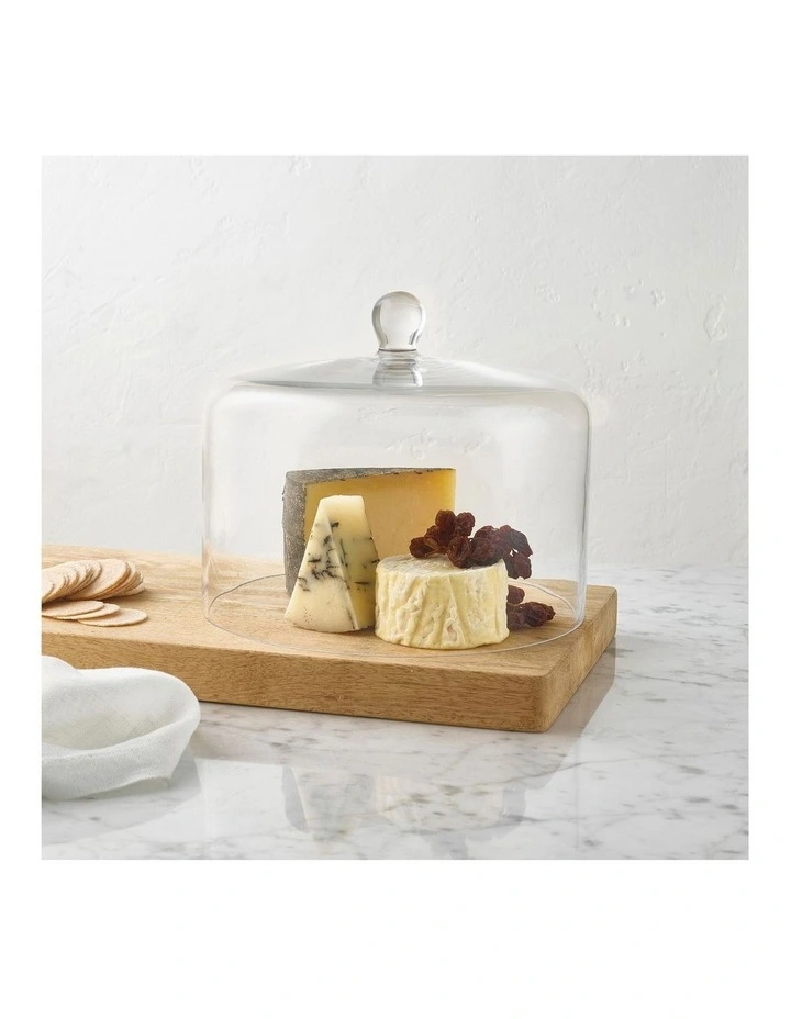 Diamante Straight Sided Cake Dome Gift Boxed 26x20cm in Clear