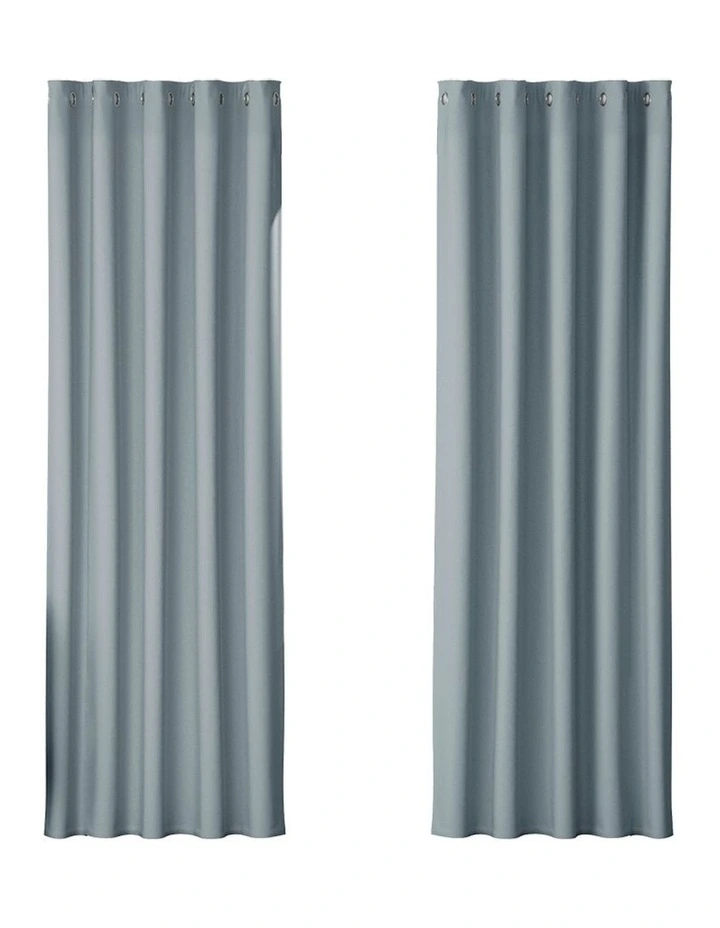 2X Blockout Curtain Eyelet in Grey