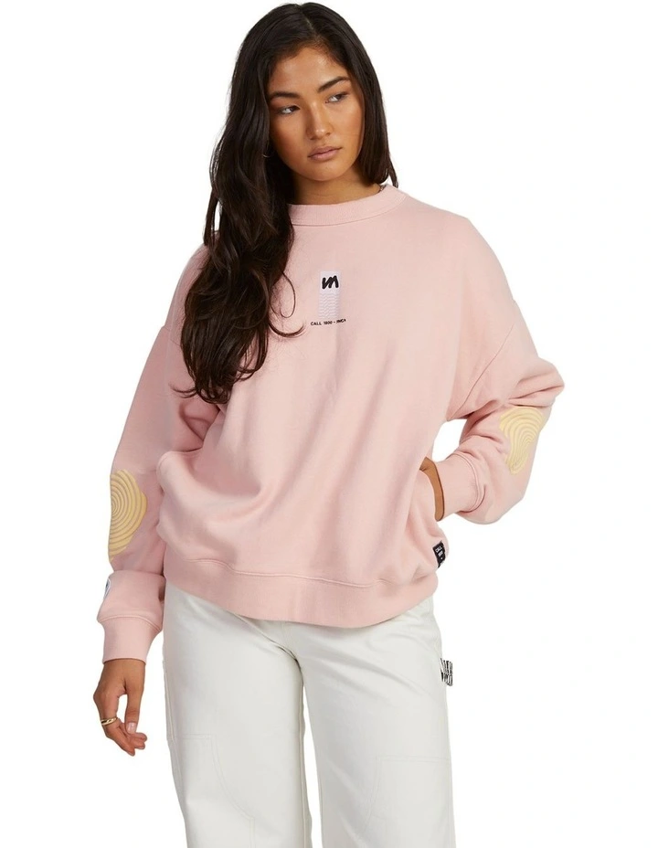Almost Everything Pocket Crew Sweatshirt in Pink