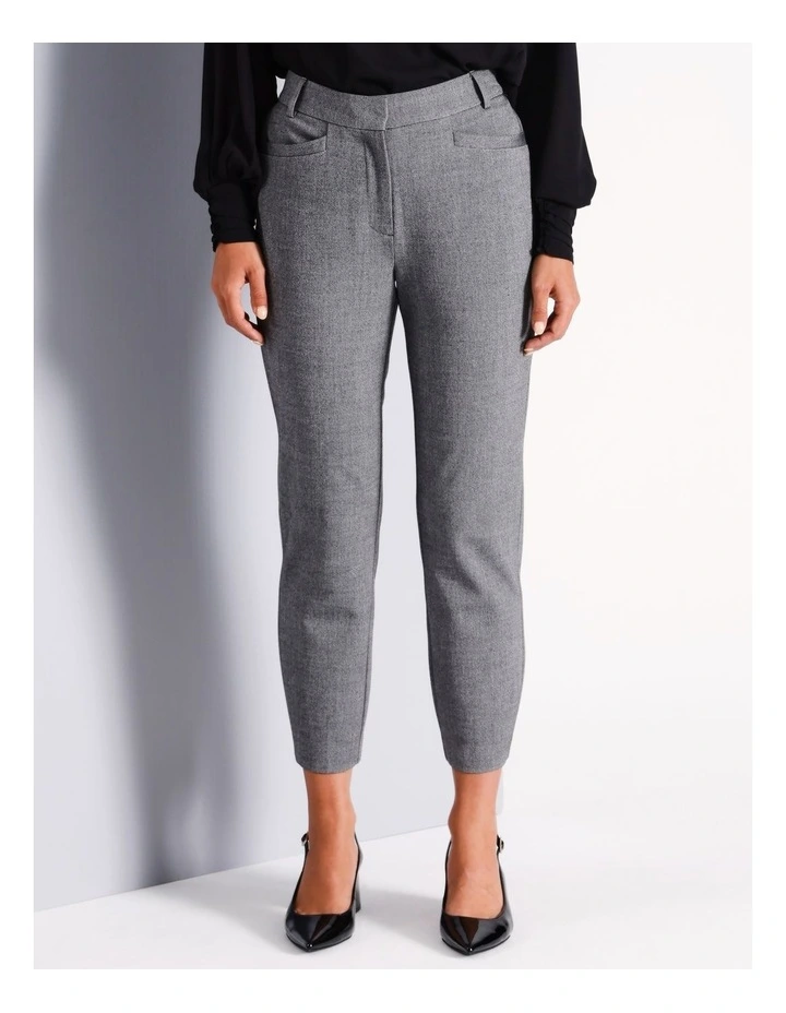 Recycled Poly Blend Slim Leg Pant in Charcoal