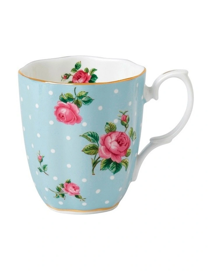 Polka Blue 400ml Vintage Mug Light Blue