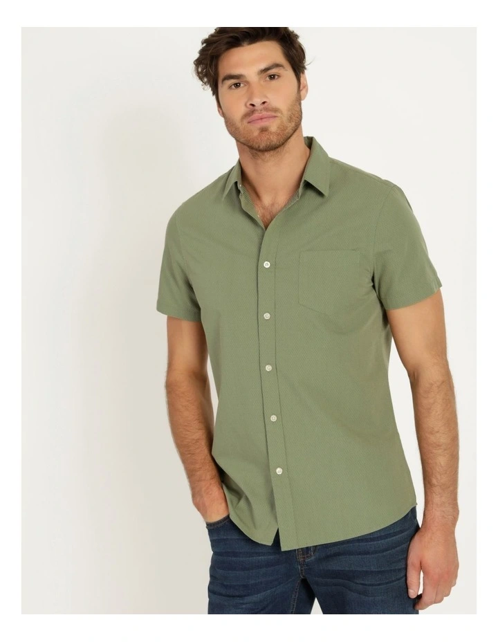 Daltry Dobby Short Sleeve Shirt Khaki