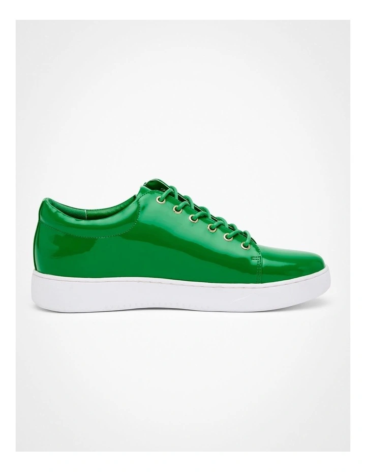 Patent Side Zip Sneakers in Green